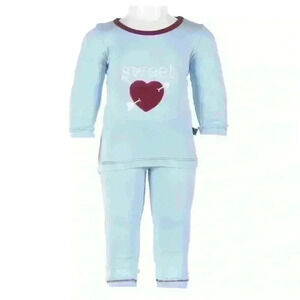 Valentine's Bamboo Long Sleeve Applique Pajama Set, Pond Sweet Heart. 2T NWT